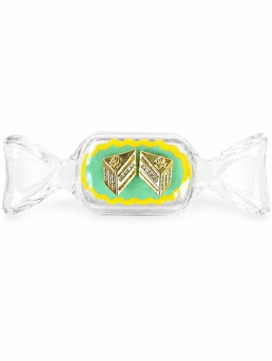 Anthropologie Jewelry - Anthropologie Festive Icon Cake Slice Stud Earrings NWT New In Candy Box Gold